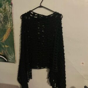Black Knit Women's cover up